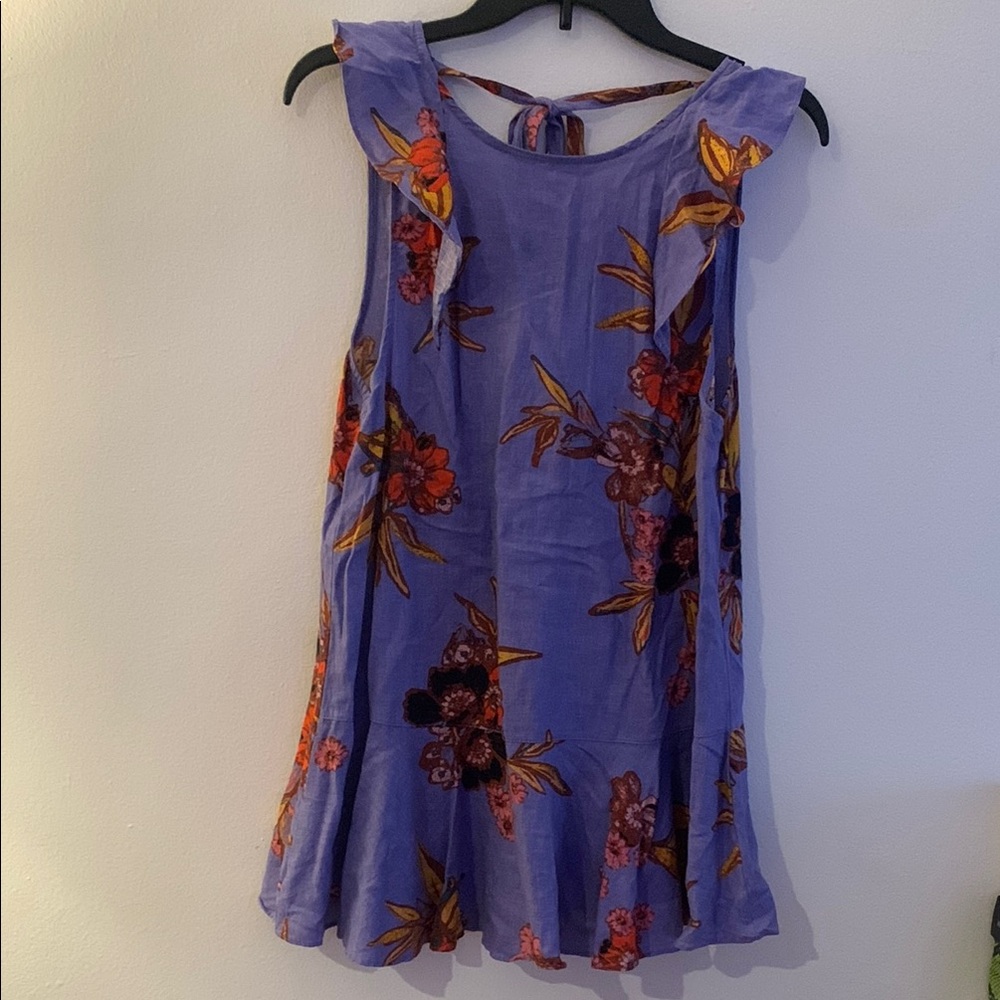Free People Purple Floral Mini Dress - PRELOVED